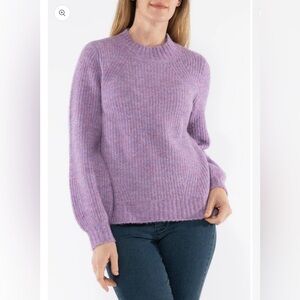 Saint Tropez PavlaSZ purple melange wool blend knit pullover sweater women M